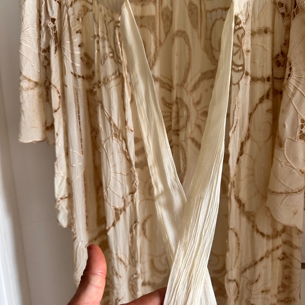 🕊️✨Free People Loveland Kimono XS/S Ivory Embroidered Boho Luxe $598 - Picture 7 of 15